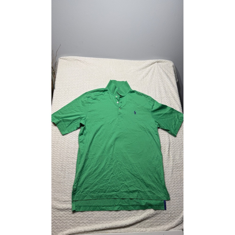 Polo Golf Ralph Lauren Mens Green Pima Cotton Short Sleeve Polo Shirt Size M